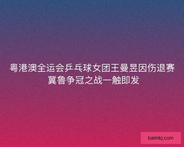 粤港澳全运会乒乓球女团王曼昱因伤退赛 冀鲁争冠之战一触即发