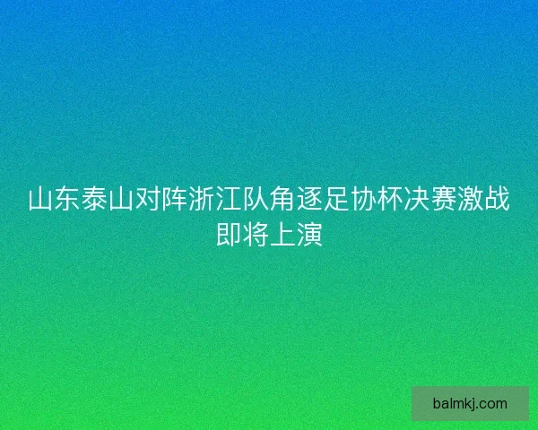 山东泰山对阵浙江队角逐足协杯决赛激战即将上演