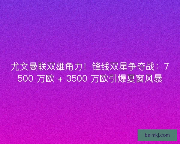 尤文曼联双雄角力！锋线双星争夺战：7500 万欧 + 3500 万欧引爆夏窗风暴