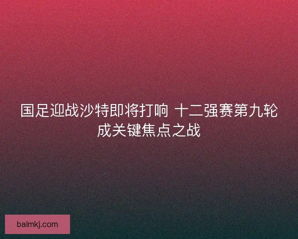国足迎战沙特即将打响 十二强赛第九轮成关键焦点之战