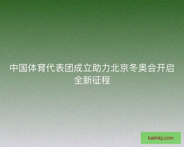中国体育代表团成立助力北京冬奥会开启全新征程